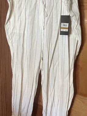 Jones New York White Pinstripe Trousers